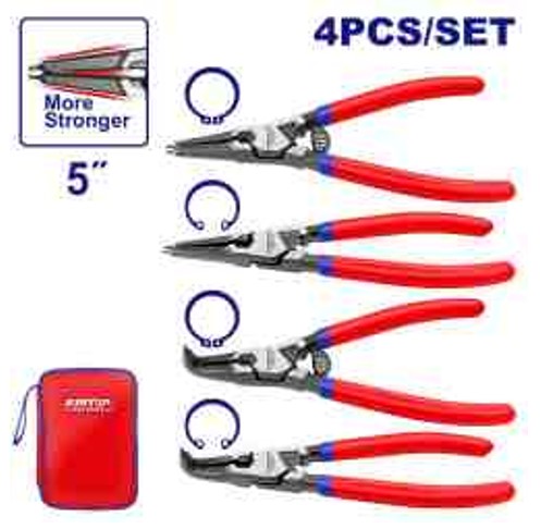 EPLSC5411, 4 Pcs circlip pliers set Professional Hand Tool Set for Maintenance and Repair Work